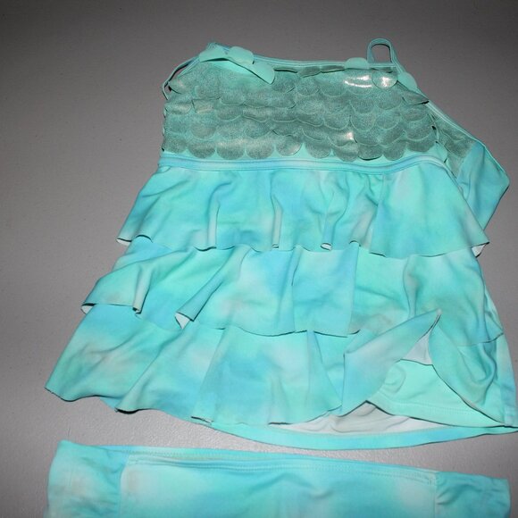 Blue 2 Pcs Justice Tankini Swimsuit Size 14 - Picture 2 of 11